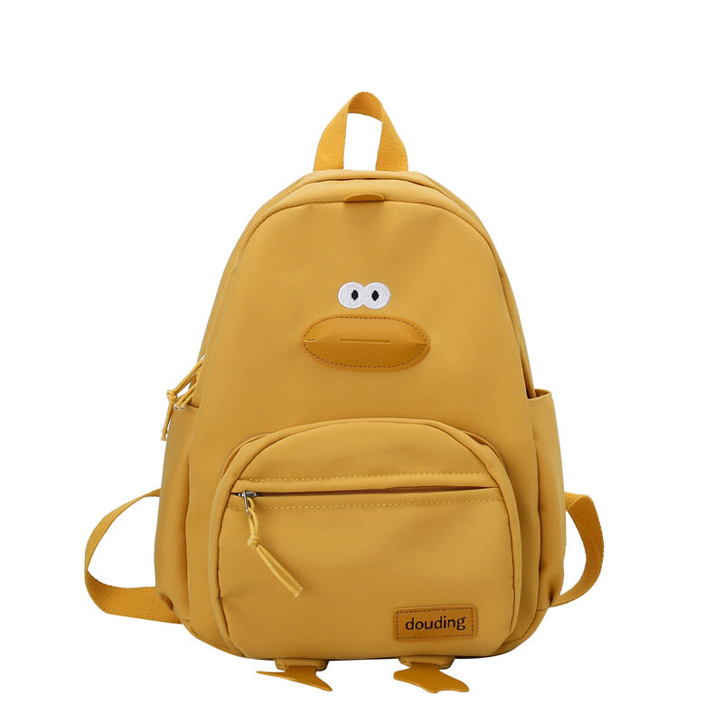 Cartoon Canvas School Bag para meninos e meninas, bonito Duckling Burden Reduction Backpack, Kindergarten Campus Bag