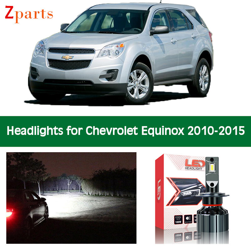 Bombillas de coche para Chevrolet Equinox, Canbus faro LED de haz bajo y alto, accesorios de luz, 2010, 2011, 2012, 2013, 2014, 2015