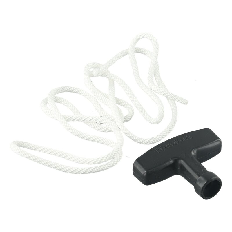 เชือกสำหรับเปลี่ยนเชือกเชือกสีขาวพร้อมที่จับดึงสีดำสำหรับเครื่องตัดหญ้าพลาสติกโพลีเอสเตอร์