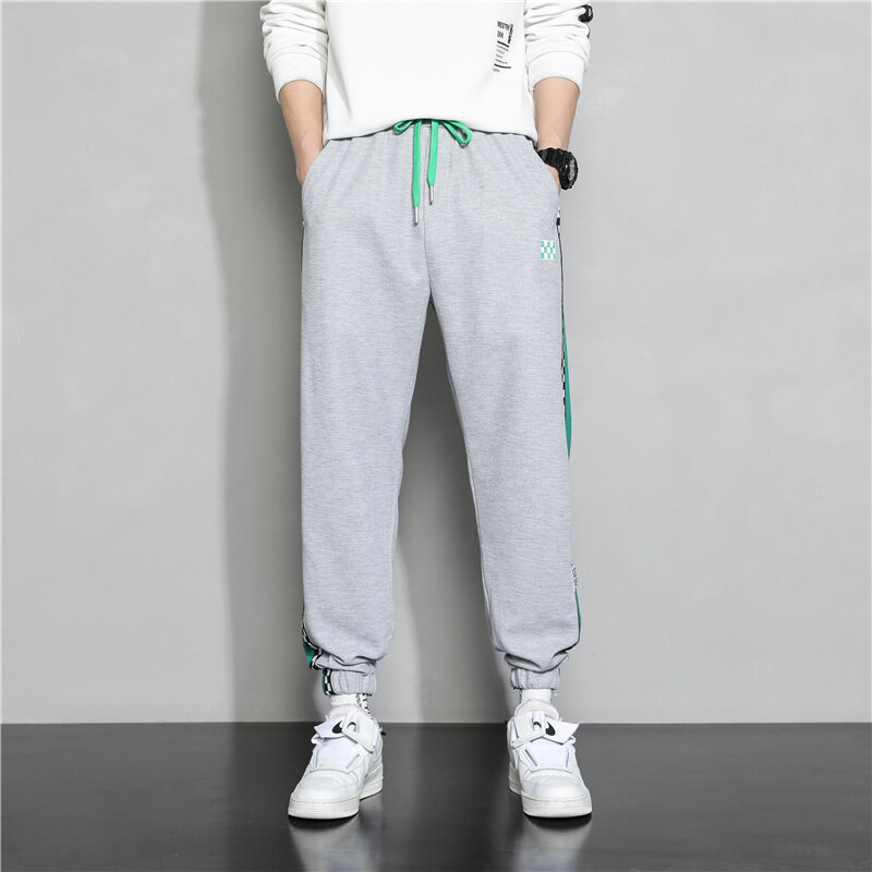 2023 New Men's Leggings Casual Pants Hong Kong Style Versatile Fashion Men's Loose Sports Pants M-5XL