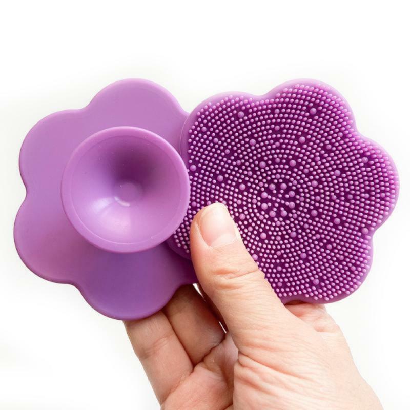 Paño de baño con bomba Q para bebé, exfoliante de Resina de silicona suave para recién nacido, color púrpura, sin deformación