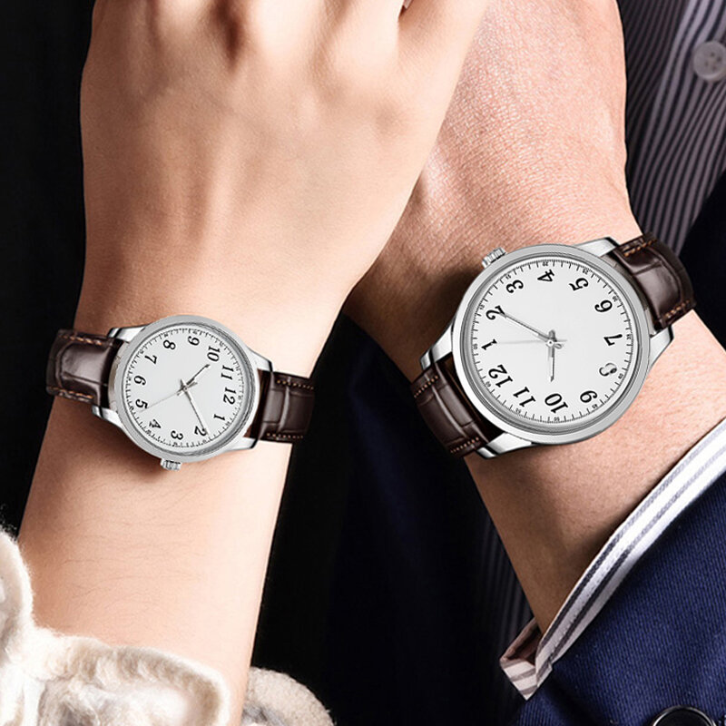 2022 casal de luxo relógios analógicos high-grade relógio de couro para amante relógio de quartzo casual clássico retro relógio de pulso amantes presente