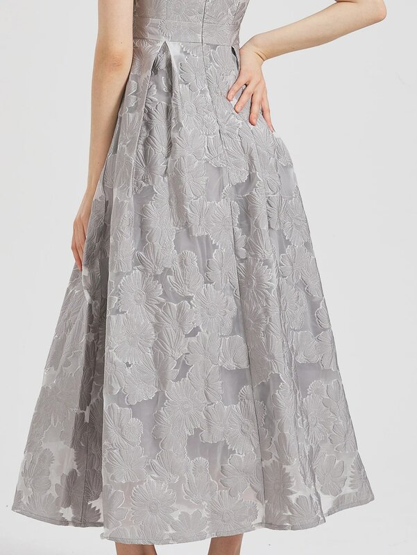 Женское длинное платье из органзы, элегантное вечернее платье без рукавов с цветочной вышивкой, лето 2024