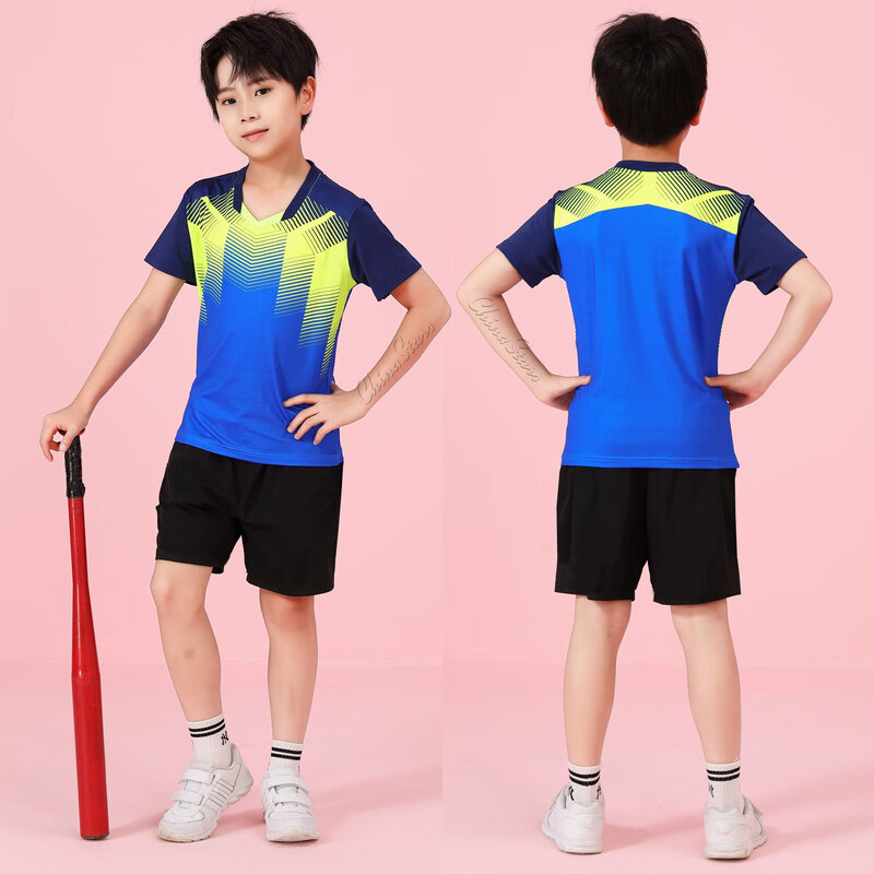 Kinder Badminton Tops Anzug Jungen Tennis Shirt Shorts mit Tasche Mädchen Tischtennis Kleidung Kinder Volleyball Kits Sportswear Kleidung