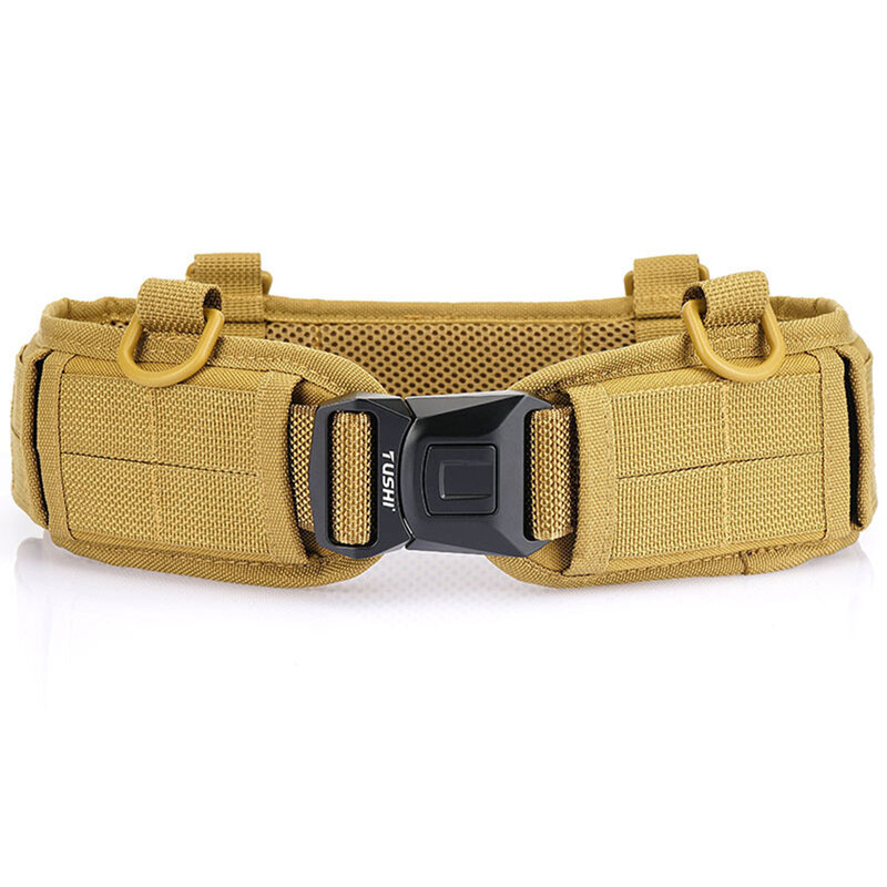TUSHI Tactical Bison Style Outdoor Molle Waist Seal Inner And Outer Belt Quick Detach Metal Buckle Lightweight Military MC Belt