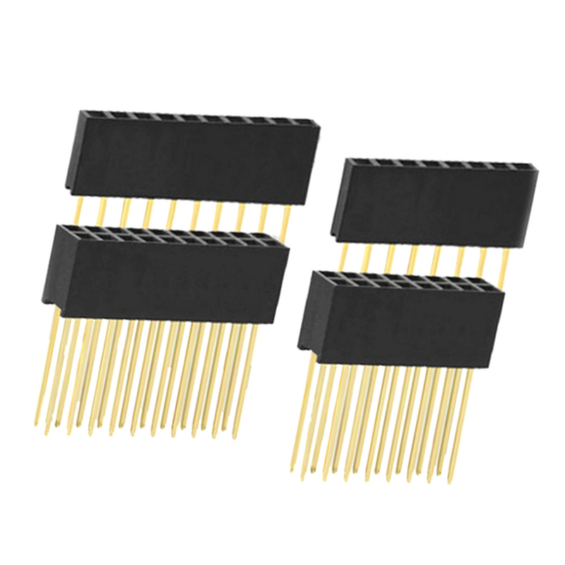 Única e dupla linha fêmea pinos longos, PCB Board Pin Header, conector de soquete para Arduino, 2 ~ 20Pin, 2.54mm, 11mm, 10Pcs