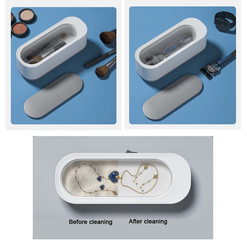 Zilead-Multifuncional Portátil Máquina De Limpeza Ultrassônica, Pequeno Instrumento De Limpeza Automática, Óculos, Relógio, Limpador De Jóias