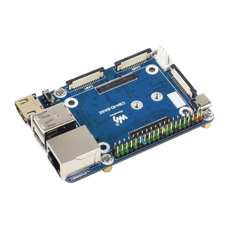 Waveshare-Mini Placa Base para Raspberry Pi Compute Module CM4, Conector Onboard, CSI, DSI, RTC, FAN, USB, RJ45, Gigabit Ethernet