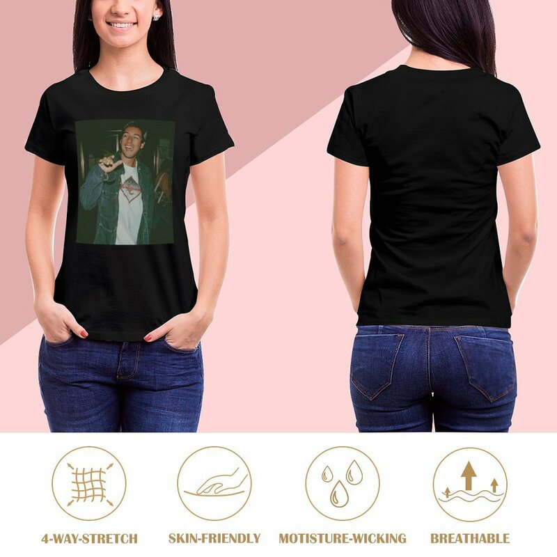 Kaus Adam Sandler Vintage wanita, atasan kaus grafis untuk wanita