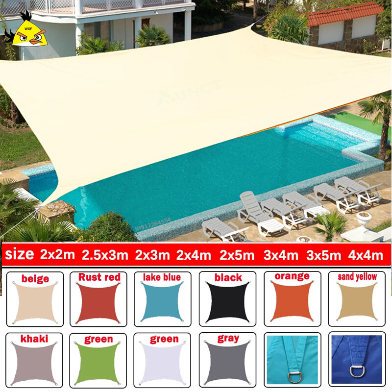 420D wodoodporna markiza żagiel przeciwsłoneczny na ogrodowa, plażowa, kempingowa, patio, basen, markiza, namiot, parasolka.