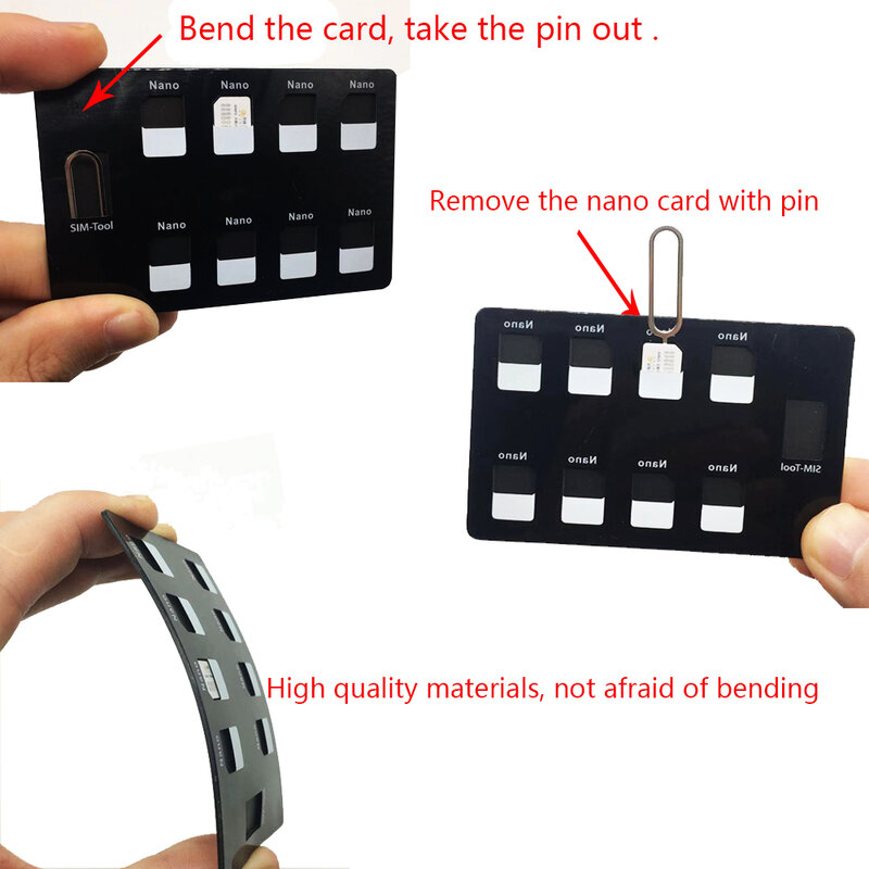 Porta Nano Card e pin, contiene 8 carte Nano e pin lphone