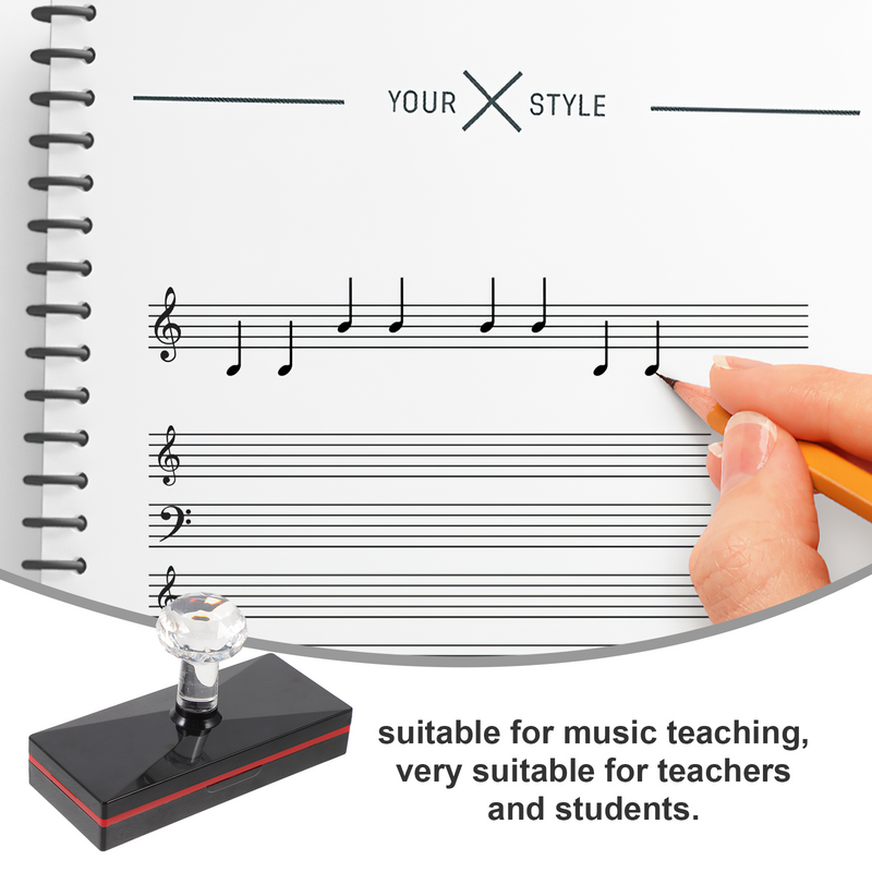 Sigillo del personale utile timbro Tablature corda strumento insegnante di musica impronta Stamper Toolset regalo per studenti in plastica per il diagramma degli insegnanti