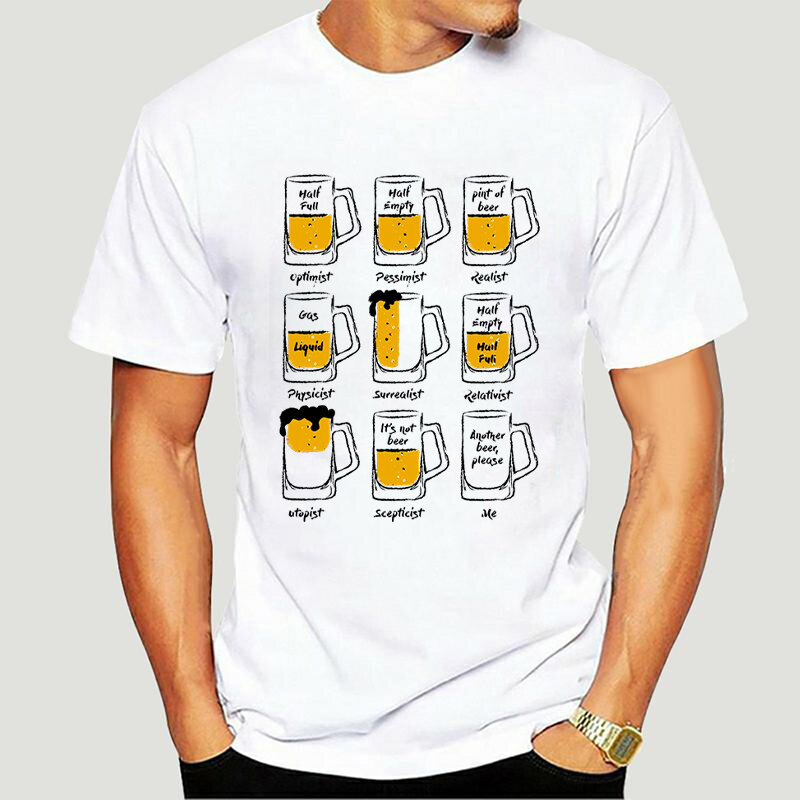 Camiseta clásica de gran tamaño para hombre y mujer, camisa con estampado de cerveza feliz, camisetas gráficas de cerveza, camisetas de talla grande