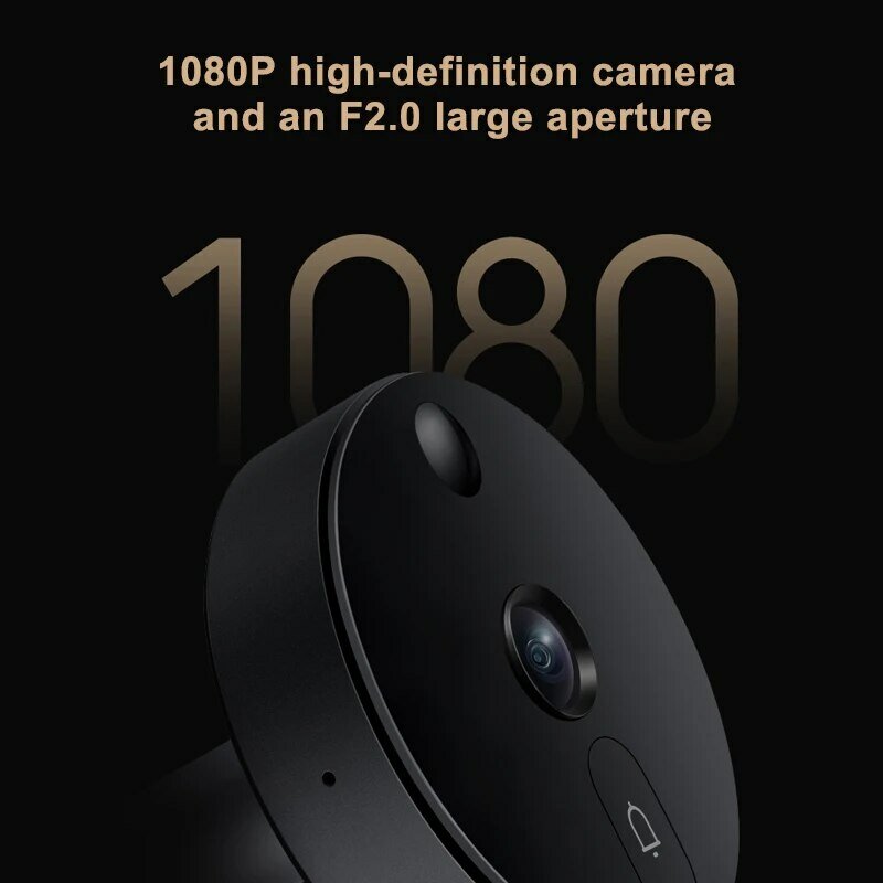 Xiaomi-Smart Cat's Eye 1S ActivProtection, Écran IPS 5 ", Sonnette Vidéo, Caméra 1080P, Vision Nocturne HD, WiFi, Application Alarme