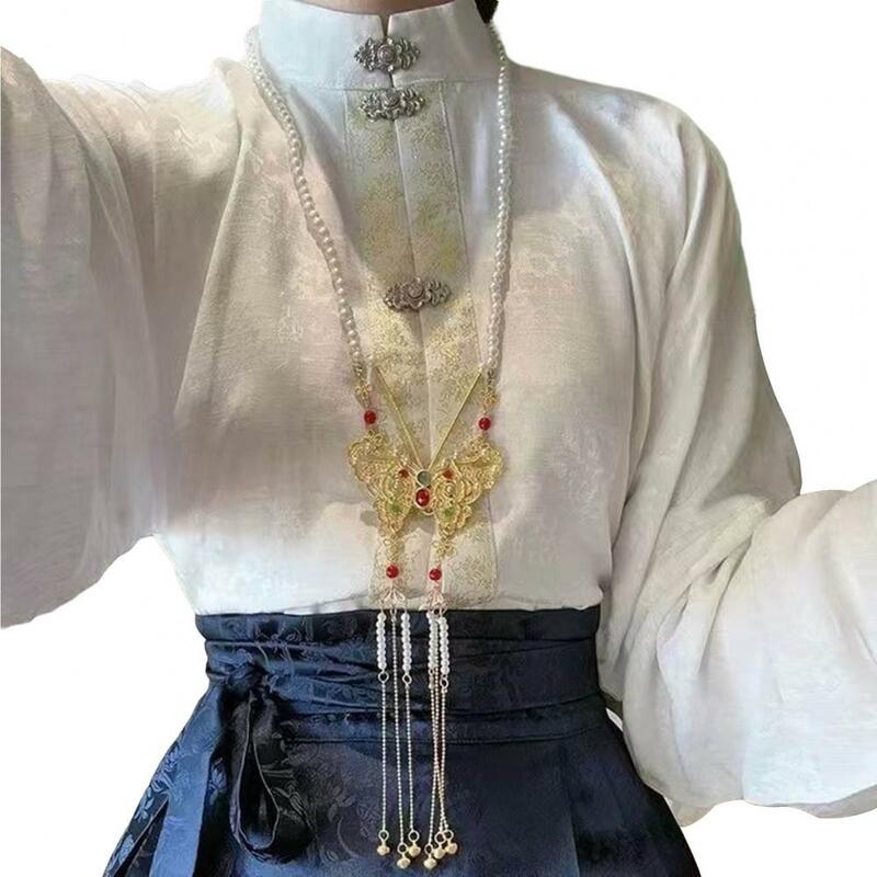 Spódnica z nadrukiem z dynastia Ming spódnica w stylu chińskim w stylu chińskim nadruk Retro plisowana spódnica Hanfu dla kobiet