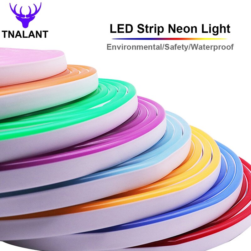 Striscia LED al Neon DC12V 120LED/M tubo flessibile in corda luce al Neon impermeabile 1M 2M 3M 4M 5M per la decorazione domestica