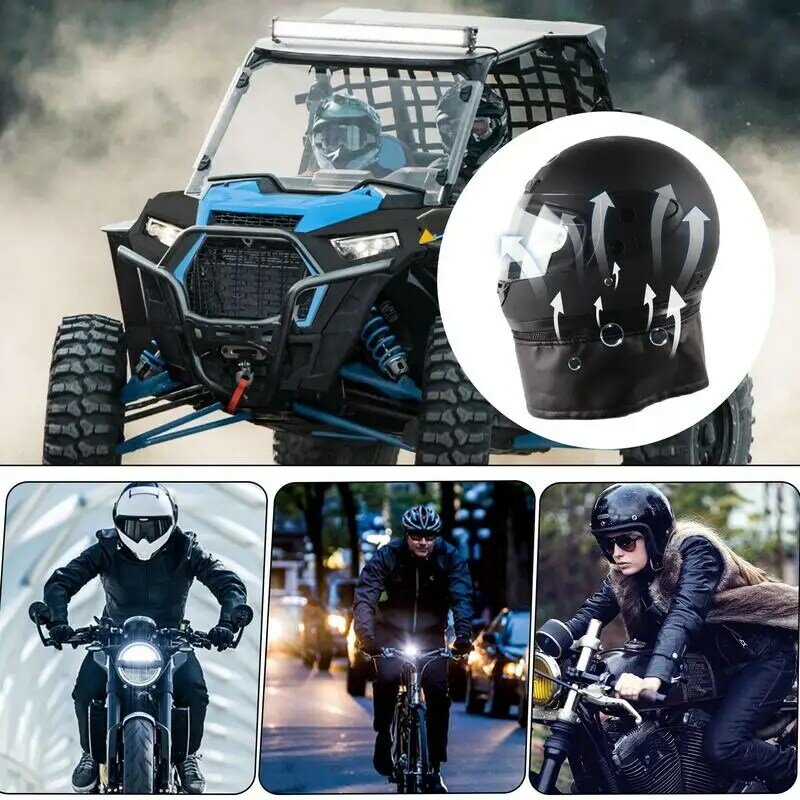 Casque de moto thermique léger pour adulte, couvre-chef unisexe avec poignées, écharpe amovible, vélo de rue, pare-soleil
