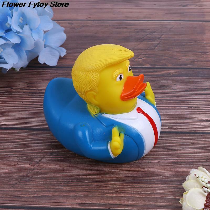 Pato de goma de dibujos animados para bebé, juguete flotante de agua para ducha de baño, presidente de EE. UU.