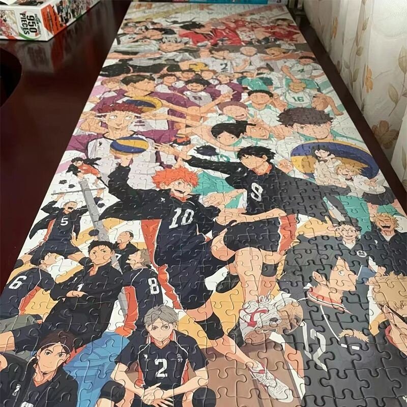 950pcs Haikyuu!! Puzzles University Volleyball Department Wooden Puzzle Cartoon Anime Characters Jigsaw Puzzle Decompression Toy