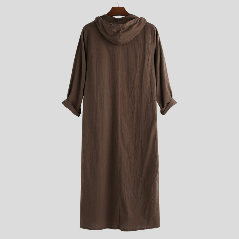العربية نمط بسيط مسلم الرجال مقنعين قميص رداء عادية بلون قطري جيب الإسلامية الوطنية Jubba ثوب حجم S-5XL
