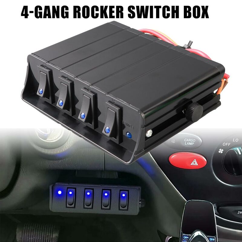 Rocker Switch Panel Toggle Controller Box, 4-Gang Truck, JE-EP Offroad, 12V, Acessórios do carro