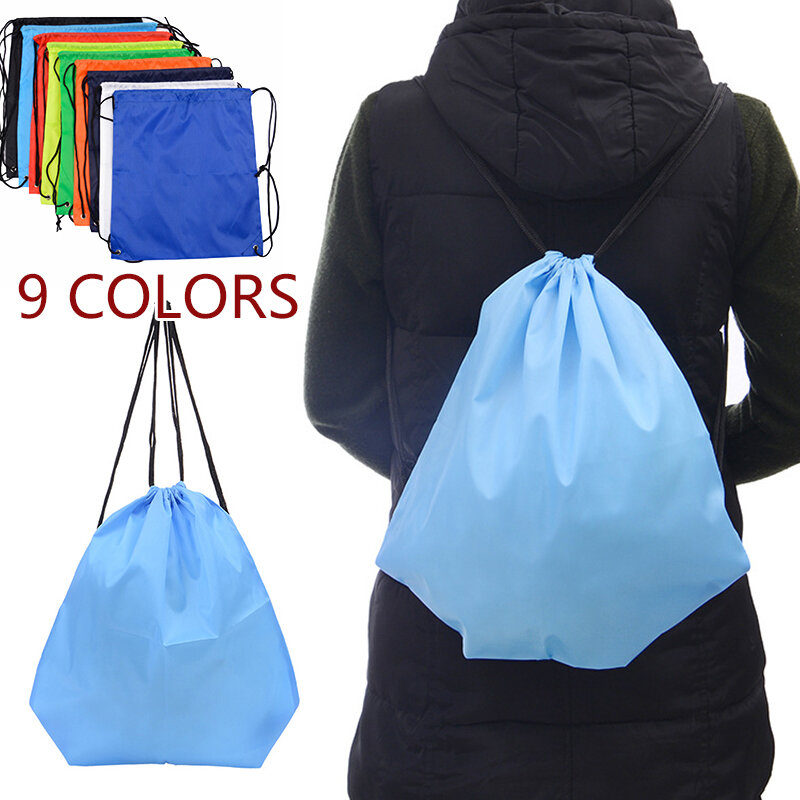 Storage Bag Waterproof Outdoors School Drawstring Sport Gym Oxford Backpack Shoes Clothes Sturdy Backpack Casual Bag
