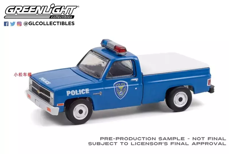カスタマイズされたデラックスレザーストラップ警察の金属合金モデル車のおもちゃ、シボレーC-10、ギフトコレクション、1:64、w1295
