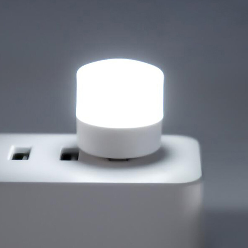 10Pcs USB Night Light Warm White Eye Protection Book Reading Light Plug Computer Mobile Power Charging LED Night Lamp