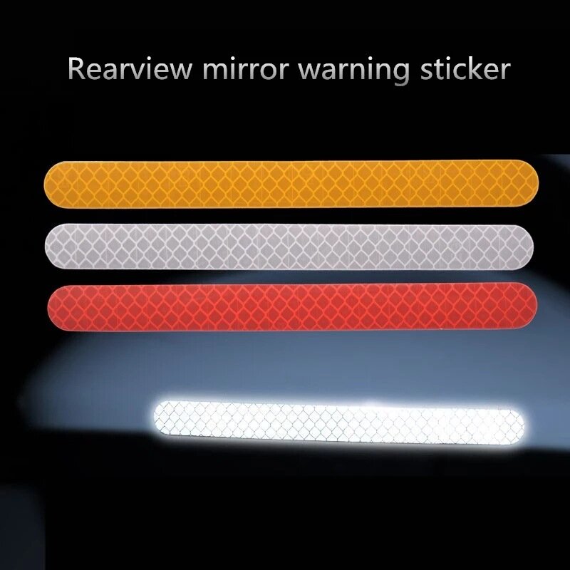 Pegatinas de cinta reflectante en forma de tira, adhesivos reflectantes de seguridad para coche, pegatinas de advertencia de seguridad nocturna, pegatinas luminosas, 2 unids/set
