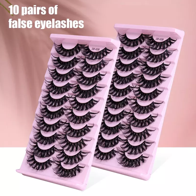 10 pairs Russian Strip Lashes Fluffy Mink Lashes 3D False Eyelashes Russian Volume Eyelashes Fake Eyelash Extension Make Up