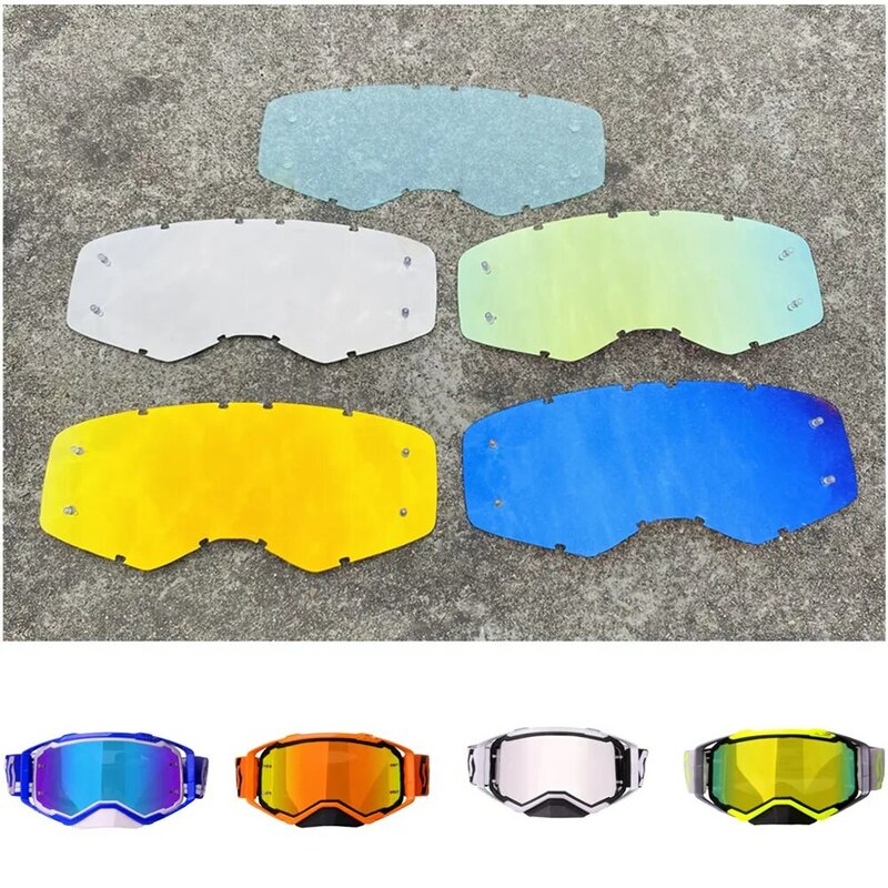 Brille Linse für Scott Sonnenbrille von Outdoor Motorrad Dirtbike Sonnenbrille Helment Zubehör Gold Blau Silber klare Farbe