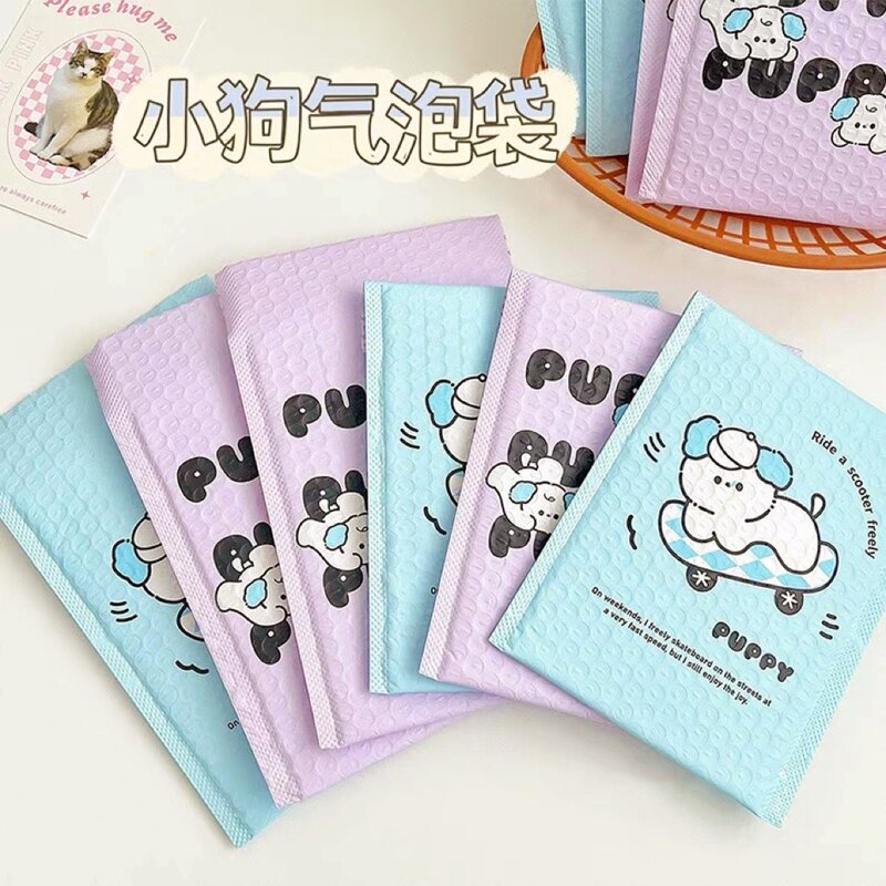 20pcs Cute Puppy Bubble Bag Cartoon Packing Courier Bag pellicola antiurto busta a bolle buste protettive