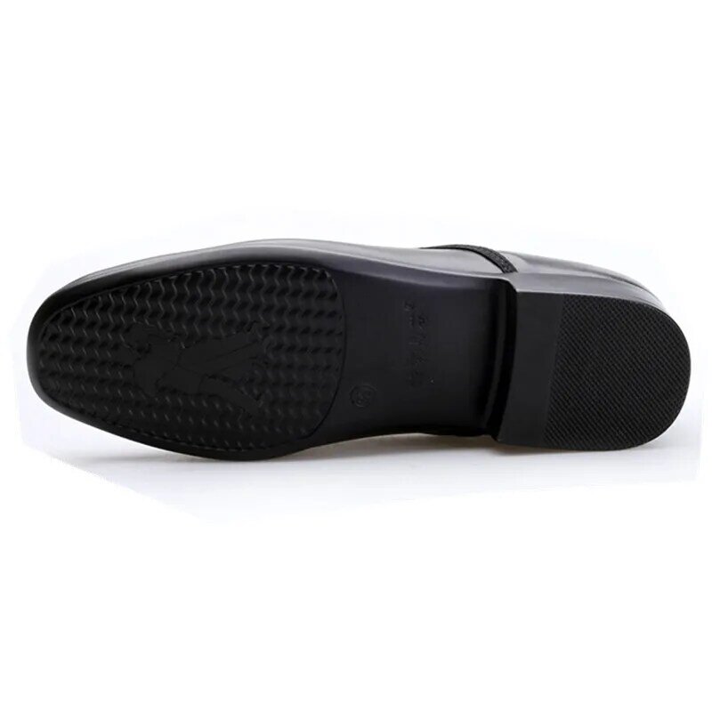 Zapatillas de deporte de cuero para hombre, zapatos de baile de tacón plano Latino negro, zapatos de salón de tamaño Plug