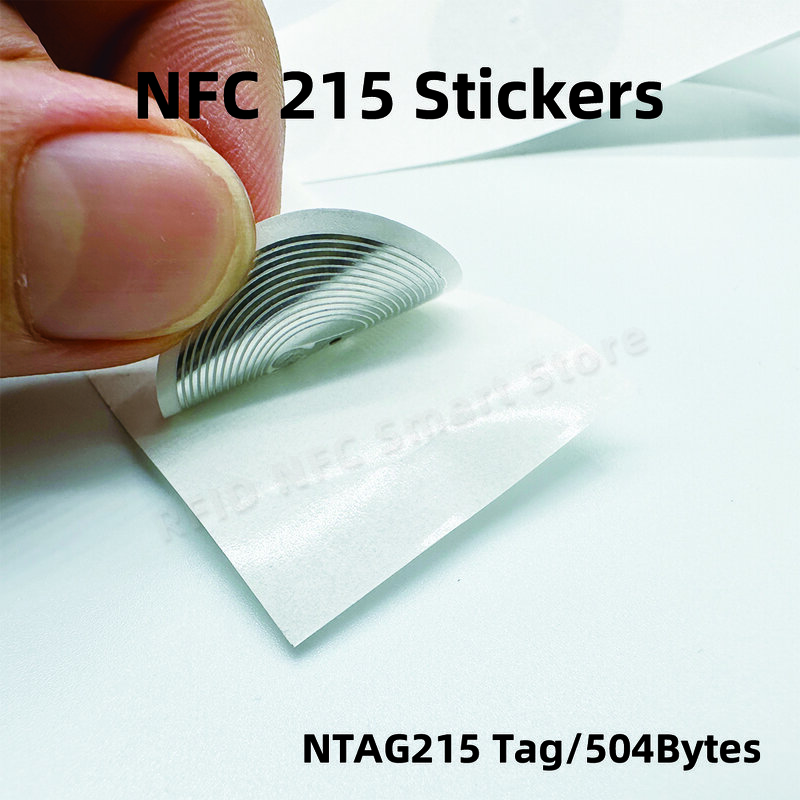 Tagi NFC Nt/ag213 Nt ag215 naklejka NFC 13.56Mhz programowalne naklejki NT/AG 213 215 znacznik RFID etykiety samoprzylepne dla telefonów NFC