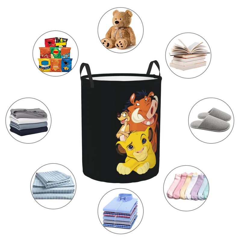 O rei leão dobrável cesta de lavanderia, cesto, armazenamento Bin for Kids Berçário, roupas de brinquedo, Hakuna Matata, personalizado