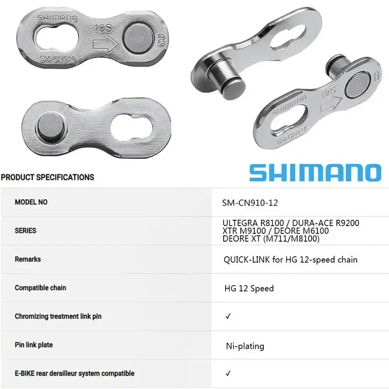 Shimano-11 Speed Bicycle Chain Link Connector, MTB Road Bike Chain, HG-X11 Quick Link, SM-CN900, SM-CN910, 11V, 12V, 10 Pares, 5 Pares