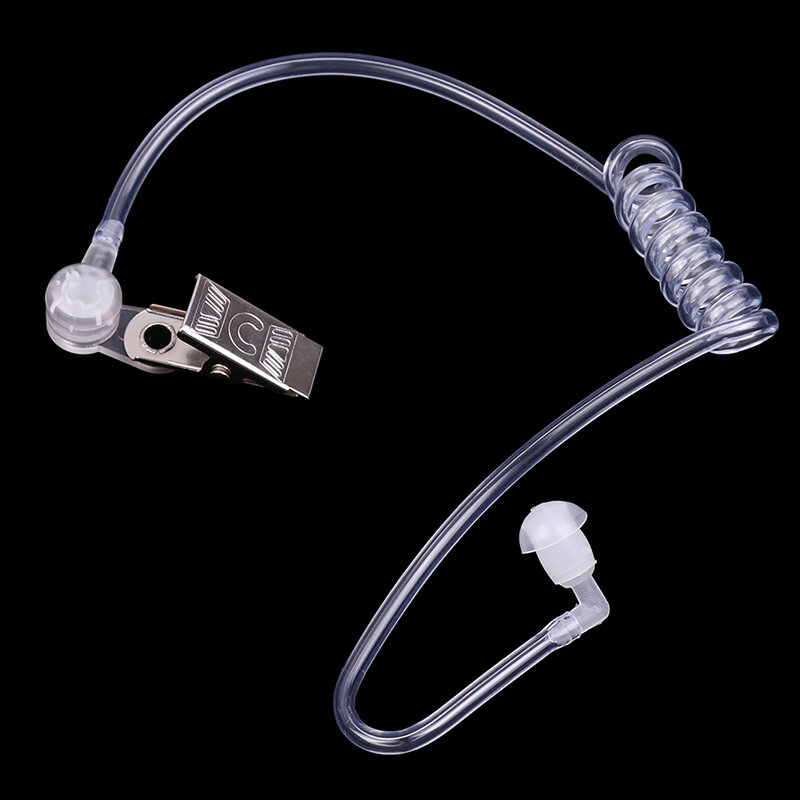 Air tubo Earplug com clipe de metal para rádio bidirecional Walkie Talkie, fone de ouvido