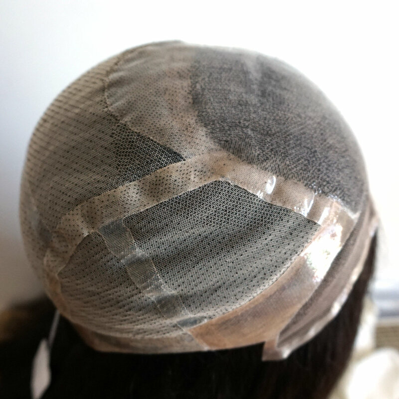 Hstonir parrucca medica fatta a mano capelli Remy europei antiallergici per capelli umani anteriori in pizzo svizzero in silicone paziente per le donne G038
