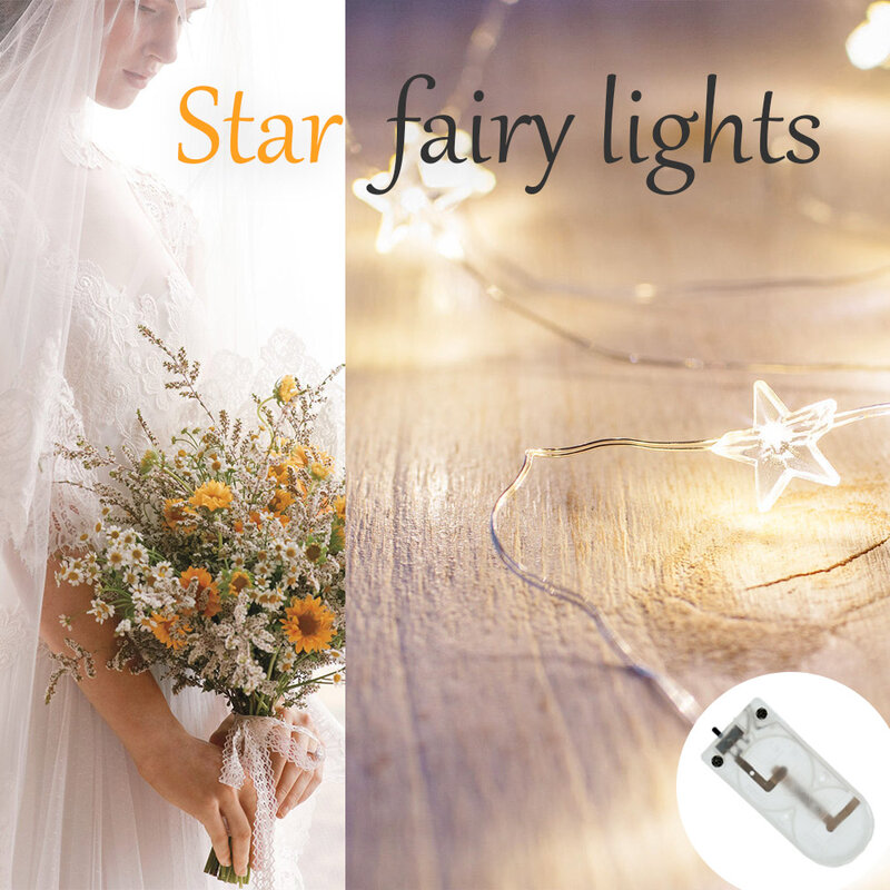 LED Fairy String Lights para Decoração de Natal, Quarto Garland, Estrelas Casamento, Feriado, Aniversário, Natal, 4m, 40 LEDs, 2024