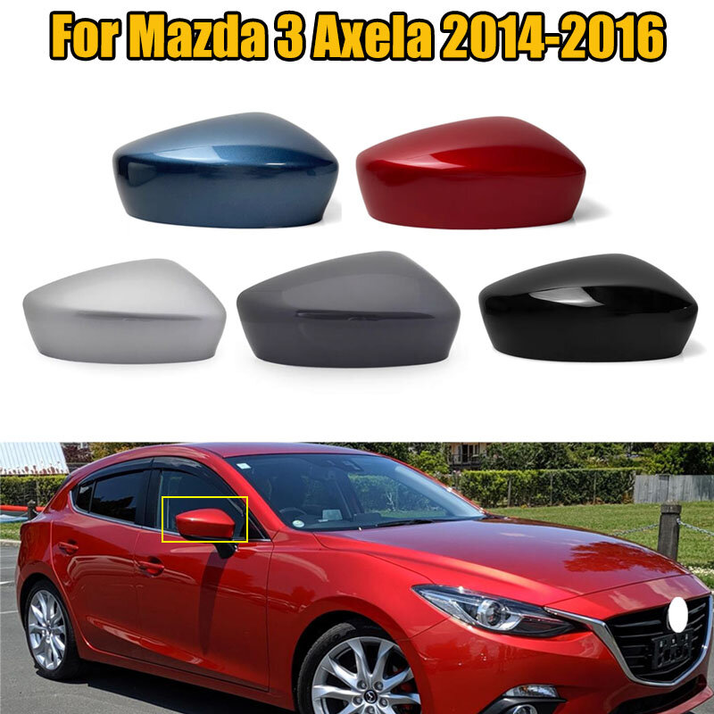 Cubierta de espejo retrovisor exterior de repuesto, carcasa de espejo retrovisor lateral pintada en Color para Mazda 3 Axela 2014 2015 2016, 1 unidad
