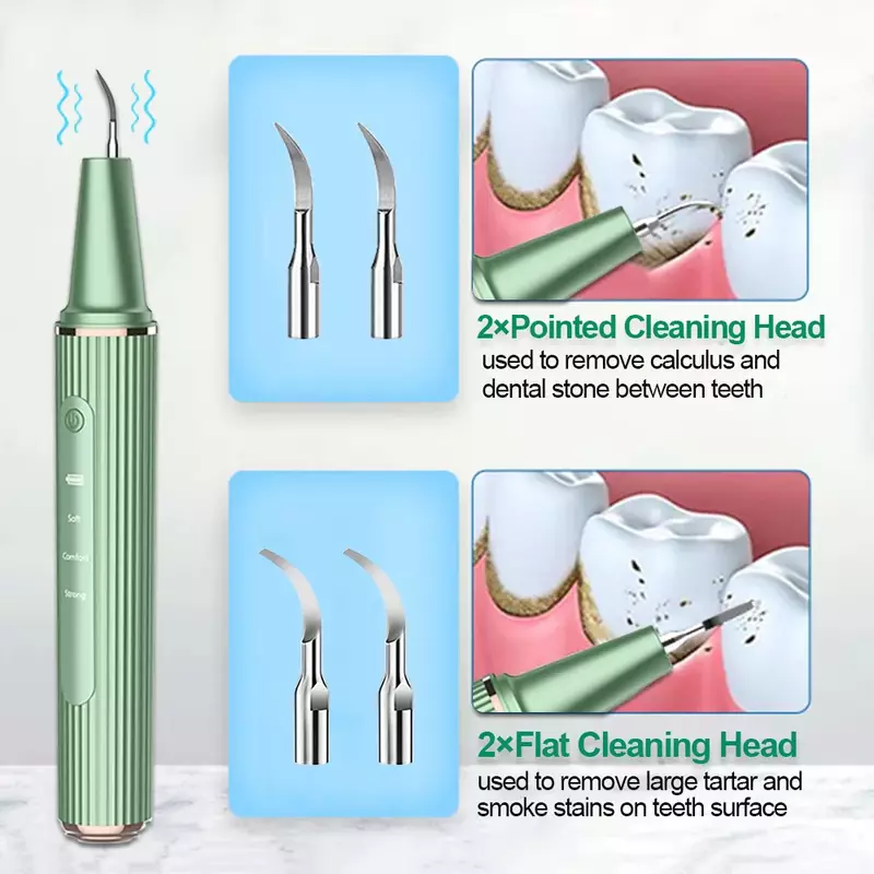 Ultrasonic Dental Cleaner Scaler Teeth Tartar Eliminator Plaque Calculus Remover Scaling Removal Tooth Cleaner