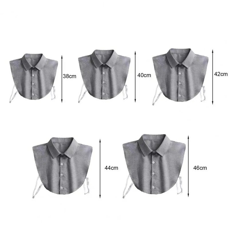 เสื้อคอปกแบบกระดุมแถวเดียวสำหรับผู้ใหญ่ปลอกคอปลอมปรับสายได้เสื้อทำงานสำนักงานภายในสำนักงานปกเสื้อ