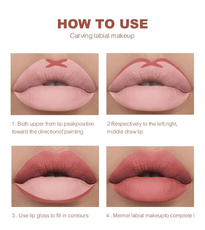 12 Kleuren Matte Fluwelen Lippenstift Pen Lipliner Potlood Waterdicht Langdurig Lipgloss Pruim Roze Mollige Lipvlek Koreaanse Make-Up