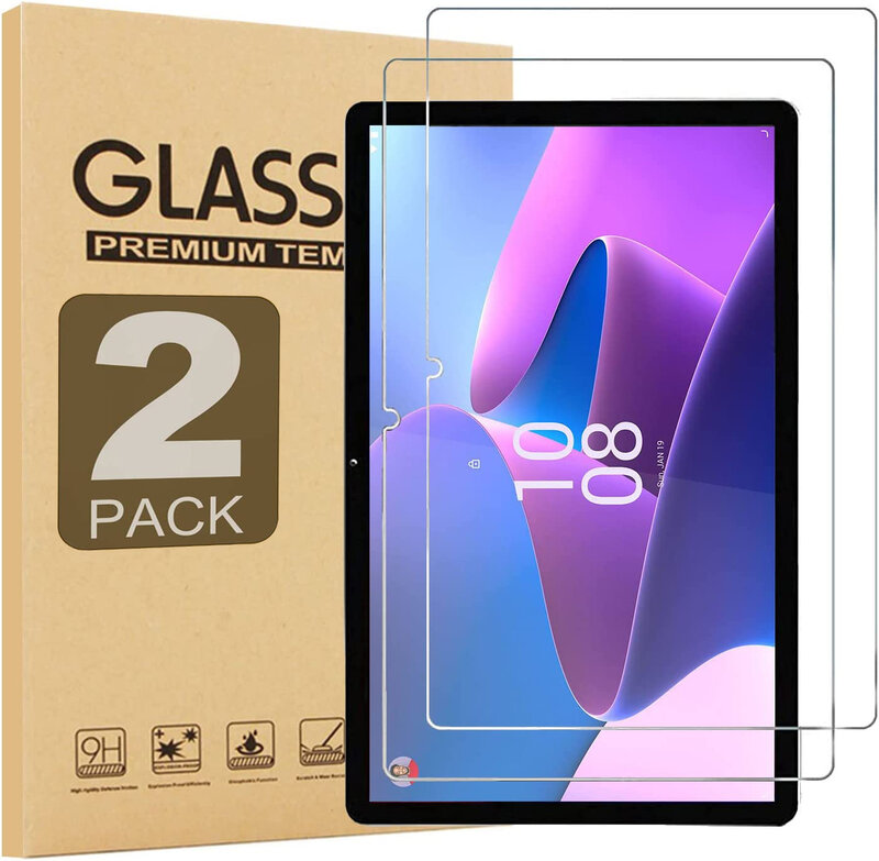 Protector de pantalla de vidrio templado para tableta, película de cobertura completa para Lenovo Tab M10 Plus de 3ª generación, 10,6 pulgadas, 2022 TB-128FU, TB-125FU, 2 uds.