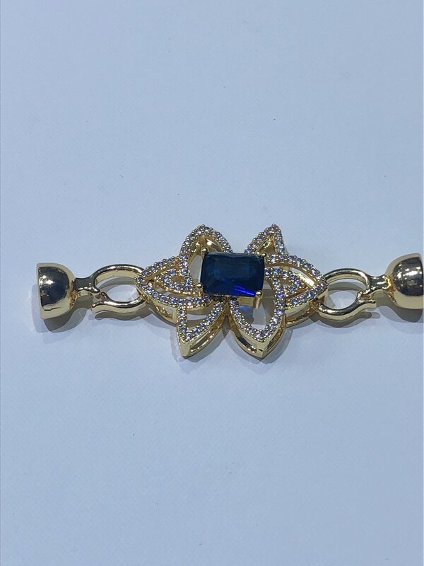 1piece blue zircon  Clasp Jewelry  accessory connector  wholesale  hook FPPJ