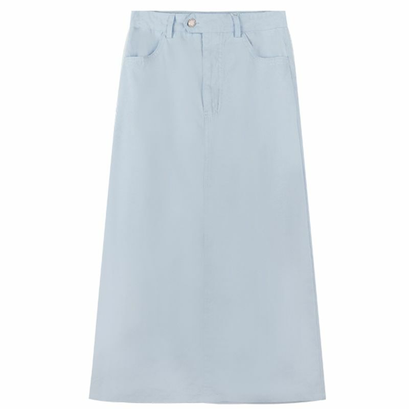 2023 Summer Korea Style Women Middle Dress Skirt Slit Solid Color Slim New Design Fashion Soft Beautiful for Girls