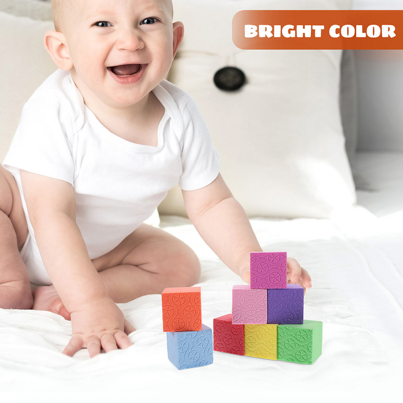 Bloques de construcción de espuma de colores, 50 piezas, cubos cuadrados, material de enseñanza para preescolar