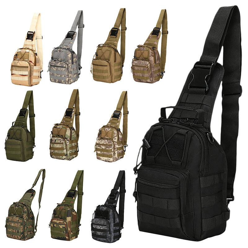 Oxford – sac à bandoulière 600D étanche, sac à dos militaire tactique, multi-poches, fermeture éclair, sacoche de poitrine pour l'extérieur