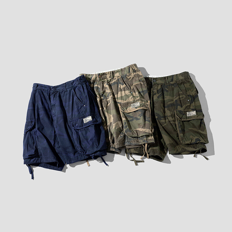 Short de Camouflage Cargo à poches multiples pour homme, en coton, décontracté, solide, pour le printemps, pantalon de jogging, livraison directe