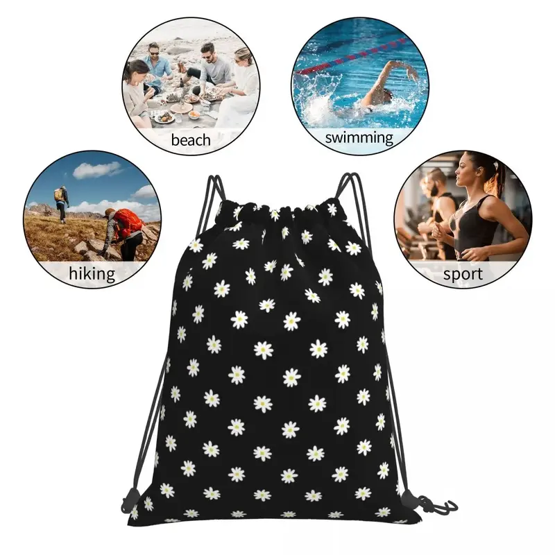 Daisy Backpacks Casual Portable Drawstring Bags Drawstring Bundle Pocket Sundries Bag BookBag For Man Woman School